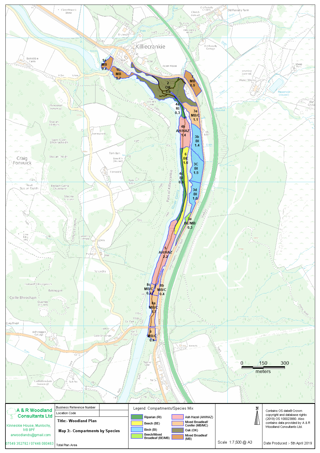 Digital Map by A&R woodland consultants